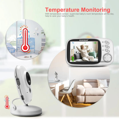 VB603 3.2" Wireless Video Baby Monitor - Night Vision, Two-Way Audio & Security Camera