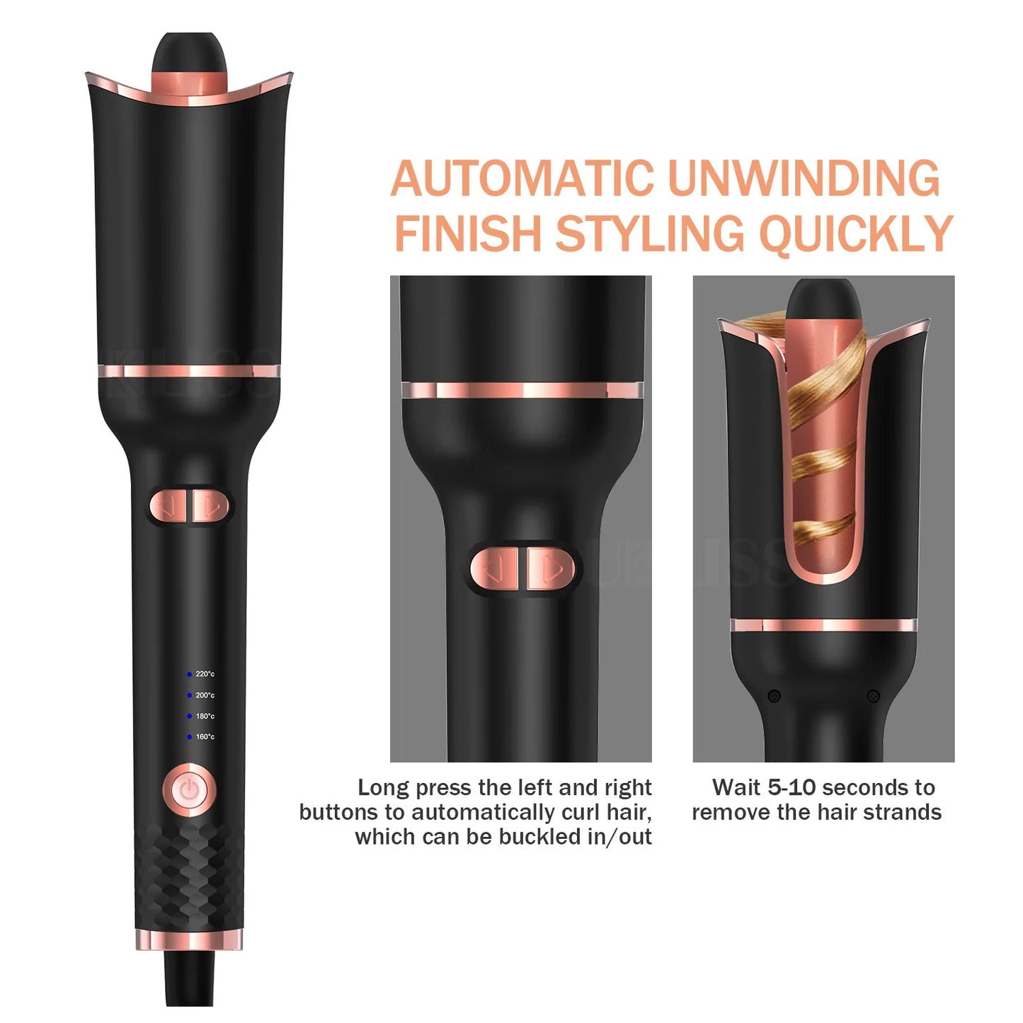 TINSOL Auto-Rotating Air Curling Iron - Professional Ceramic Hair Styling Tool