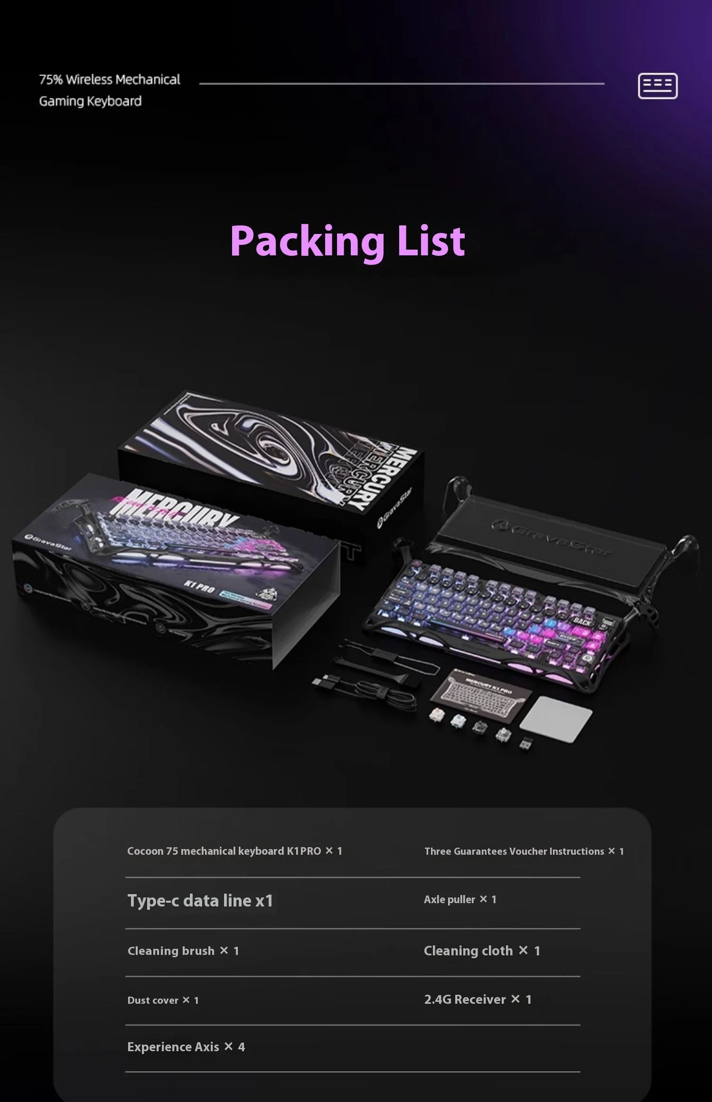 GravaStar 75k1pro Esports Gaming Mechanical Keyboard
