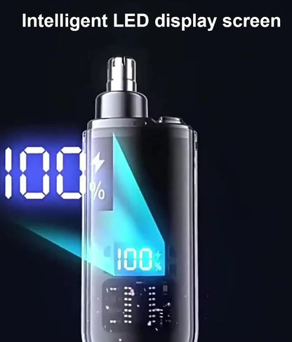 USB Rechargeable Nose & Ear Hair Trimmer - Waterproof Painless Grooming Tool for Men