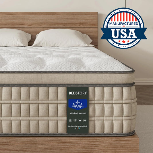 12 Inch Full/King Hybrid Gel Memory Foam Mattress