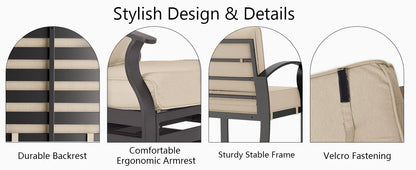 Aluminum Patio Furniture Set with Fire Pit Table