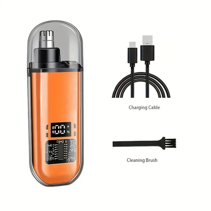 USB Rechargeable Nose & Ear Hair Trimmer - Waterproof Painless Grooming Tool for Men