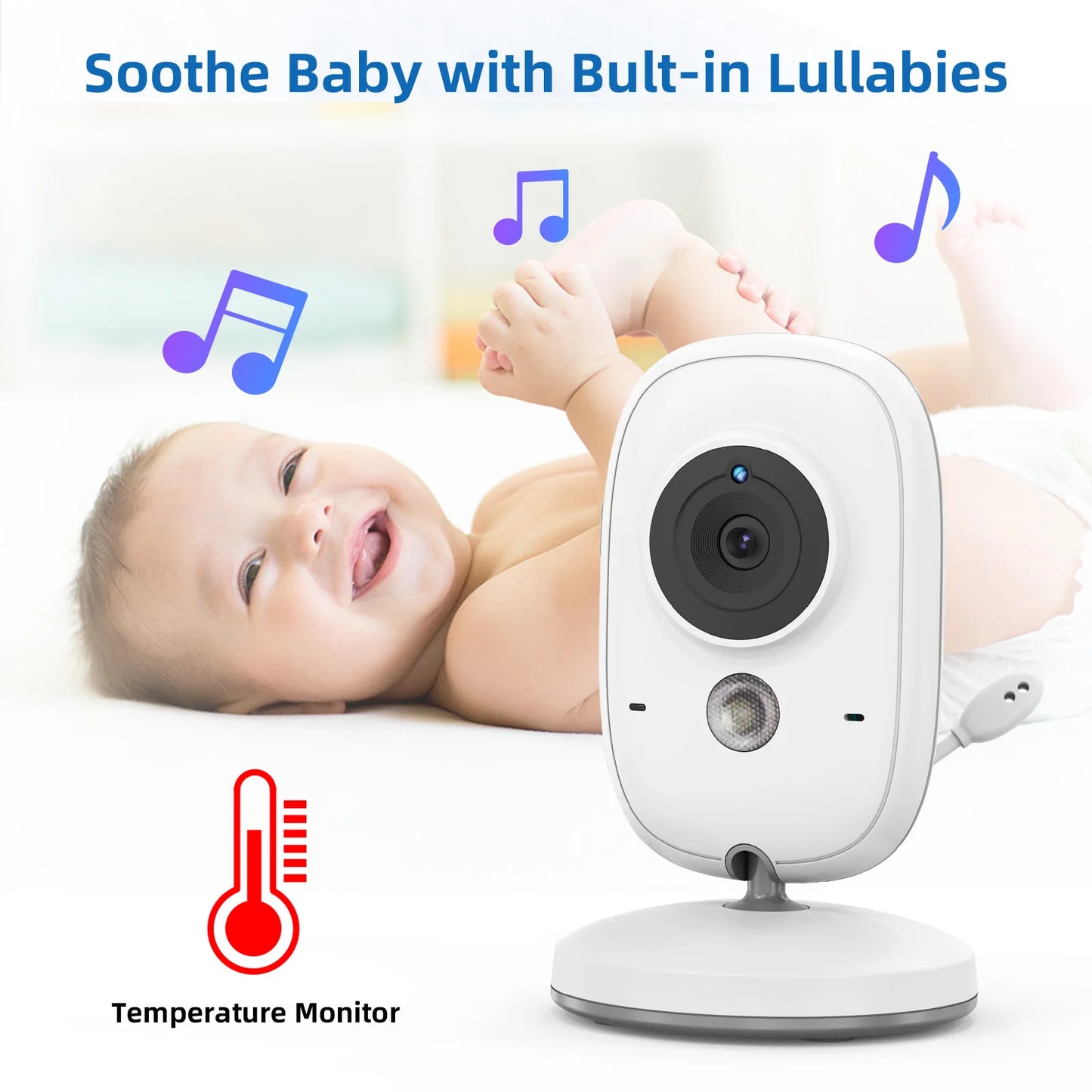 TakTark 3.2" Wireless Video Baby Monitor - Night Vision, Two-Way Audio & Temperature Monitor
