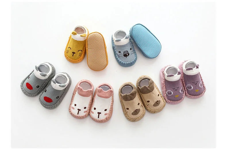 Baby Socks Slippers with Anti-Slip Rubber Soles - Indoor Shoes for Infants & Toddlers