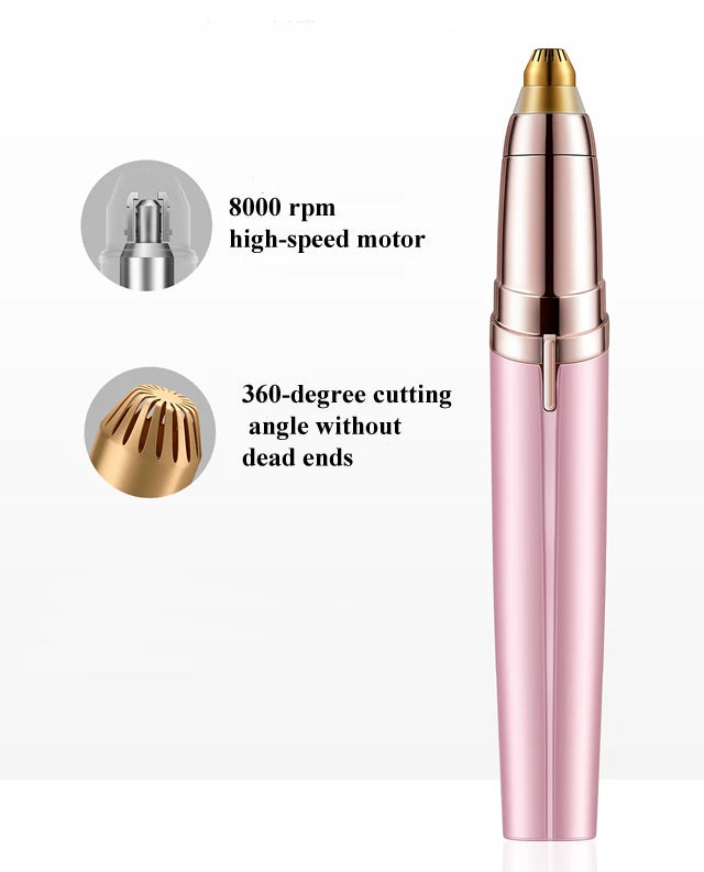 Electric Eyebrow Trimmer - Painless Portable Facial Hair Removal Tool for Women