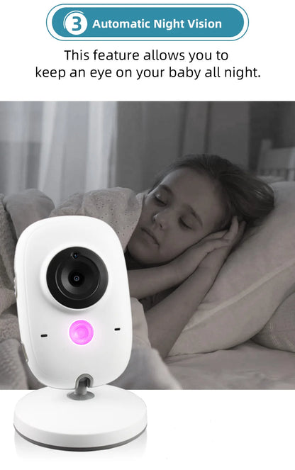 TakTark 3.2" Wireless Video Baby Monitor - Night Vision, Two-Way Audio & Temperature Monitor
