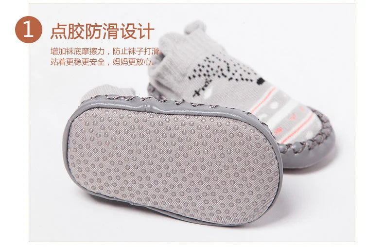 Baby Socks Slippers with Anti-Slip Rubber Soles - Indoor Shoes for Infants & Toddlers