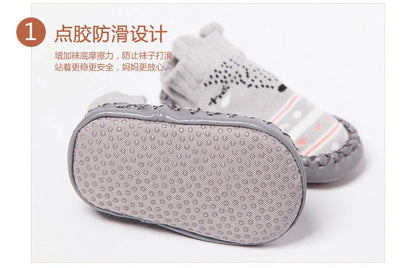 Baby Socks Slippers with Anti-Slip Rubber Soles - Indoor Shoes for Infants & Toddlers