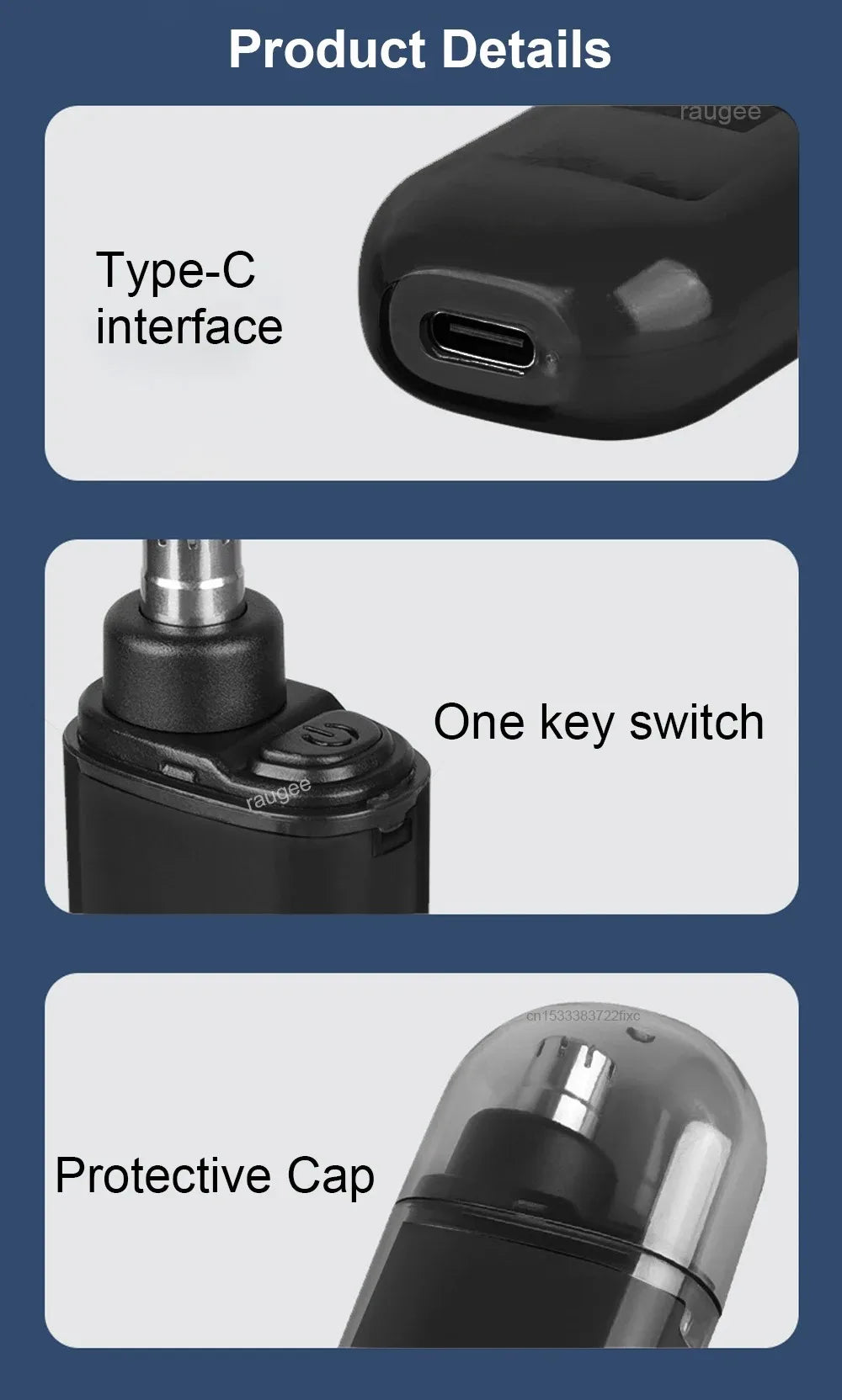 USB Rechargeable Nose & Ear Hair Trimmer - Waterproof Painless Grooming Tool for Men