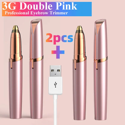 Electric Eyebrow Trimmer - Painless Portable Facial Hair Removal Tool for Women
