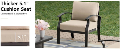 Aluminum Patio Furniture Set with Fire Pit Table