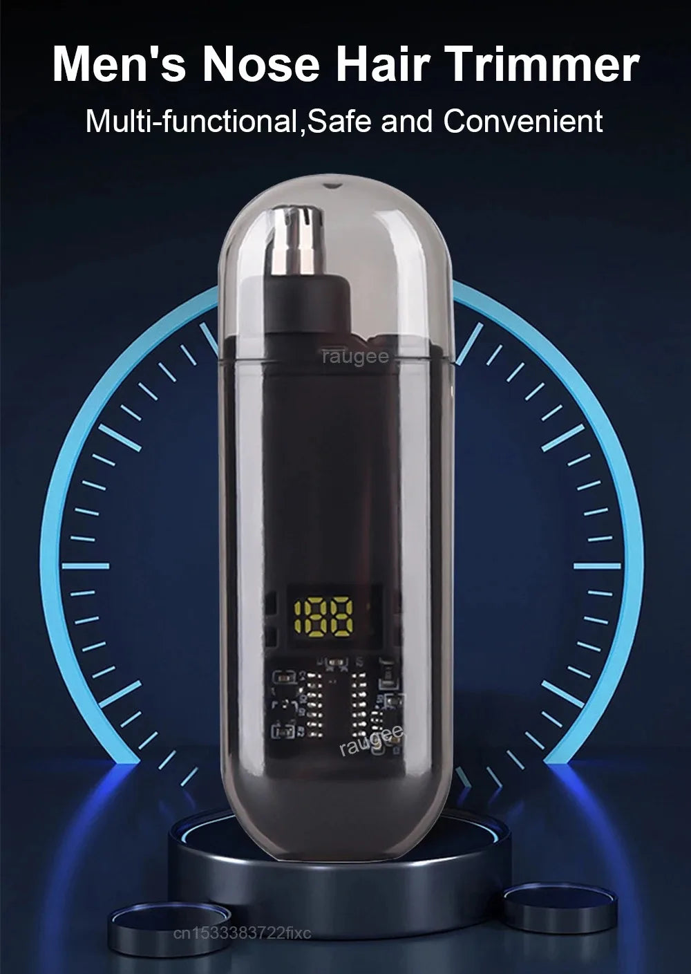 USB Rechargeable Nose & Ear Hair Trimmer - Waterproof Painless Grooming Tool for Men