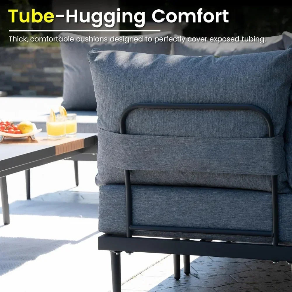 7 Pieces Metal Patio Outdoor  Furniture Set