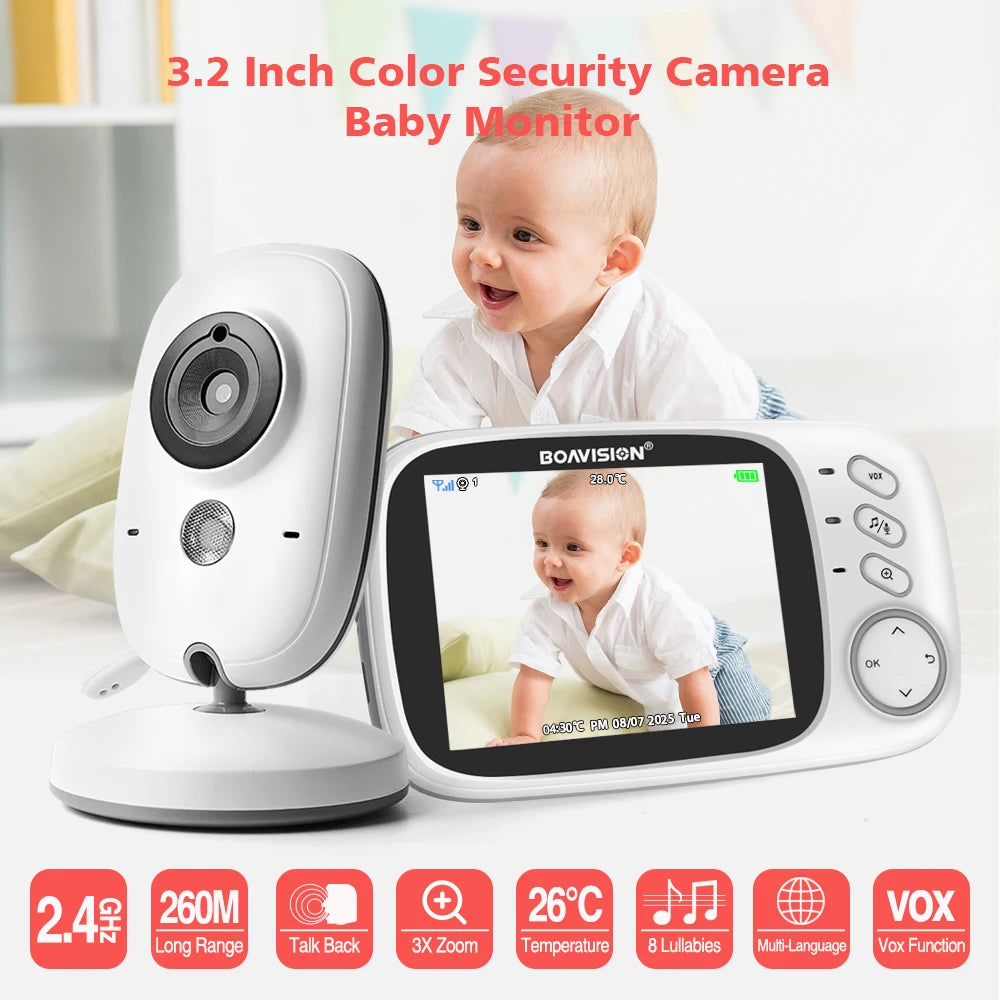 VB603 3.2" Wireless Video Baby Monitor - Night Vision, Two-Way Audio & Security Camera