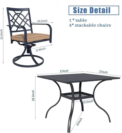 5-Piece Metal Outdoor Patio Furniture