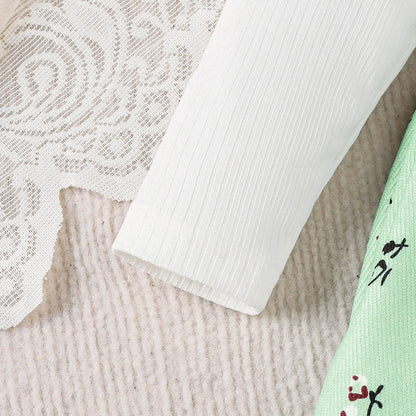 Baby Girl Princess Dress Set with Bow Headband - Floral Color Block Outfit (0-24M)