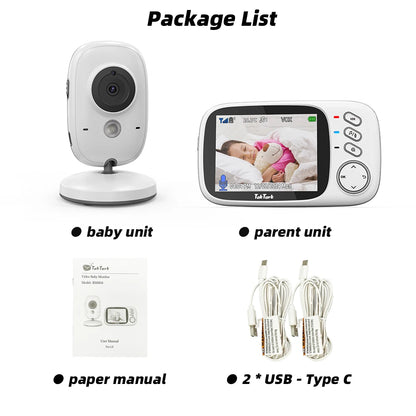 TakTark 3.2" Wireless Video Baby Monitor - Night Vision, Two-Way Audio & Temperature Monitor