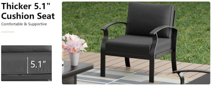 Aluminum Patio Furniture Set with Fire Pit Table