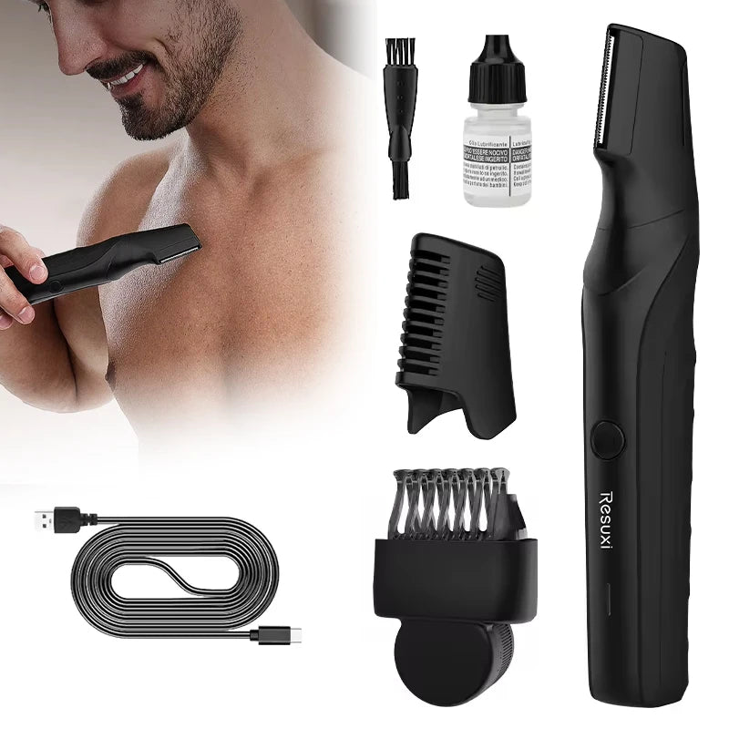 Electric Body Hair Trimmer for Men - Cordless Waterproof Groin & Body Groomer