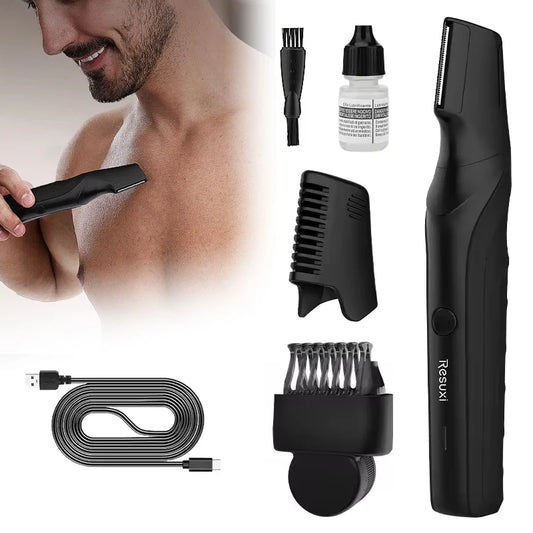 Electric Body Hair Trimmer for Men - Cordless Waterproof Groin & Body Groomer