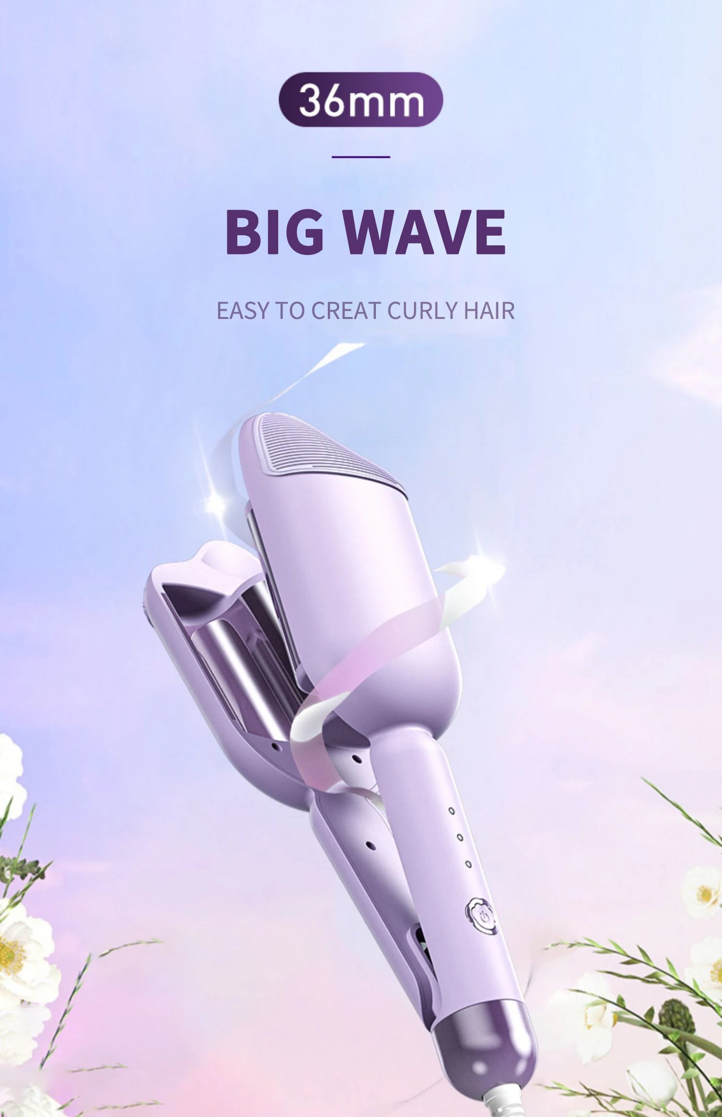 Electric Hair Curler - 36mm Ceramic Curling Iron for Long-Lasting Waves