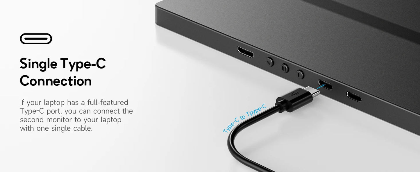 14.1" Laptop Screen Extender - Dual/Triple FHD Monitor for Windows & MacBook