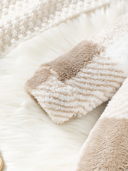 Baby Plaid Romper - Hooded Long Sleeve Plush Jumpsuit for Boys & Girls (3-24 Months)