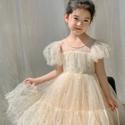 Summer Girls Princess Dress - Tulle Yarn Dress for Kids (Cute Sweet Temperament Style)