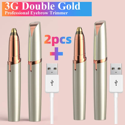 Electric Eyebrow Trimmer - Painless Portable Facial Hair Removal Tool for Women
