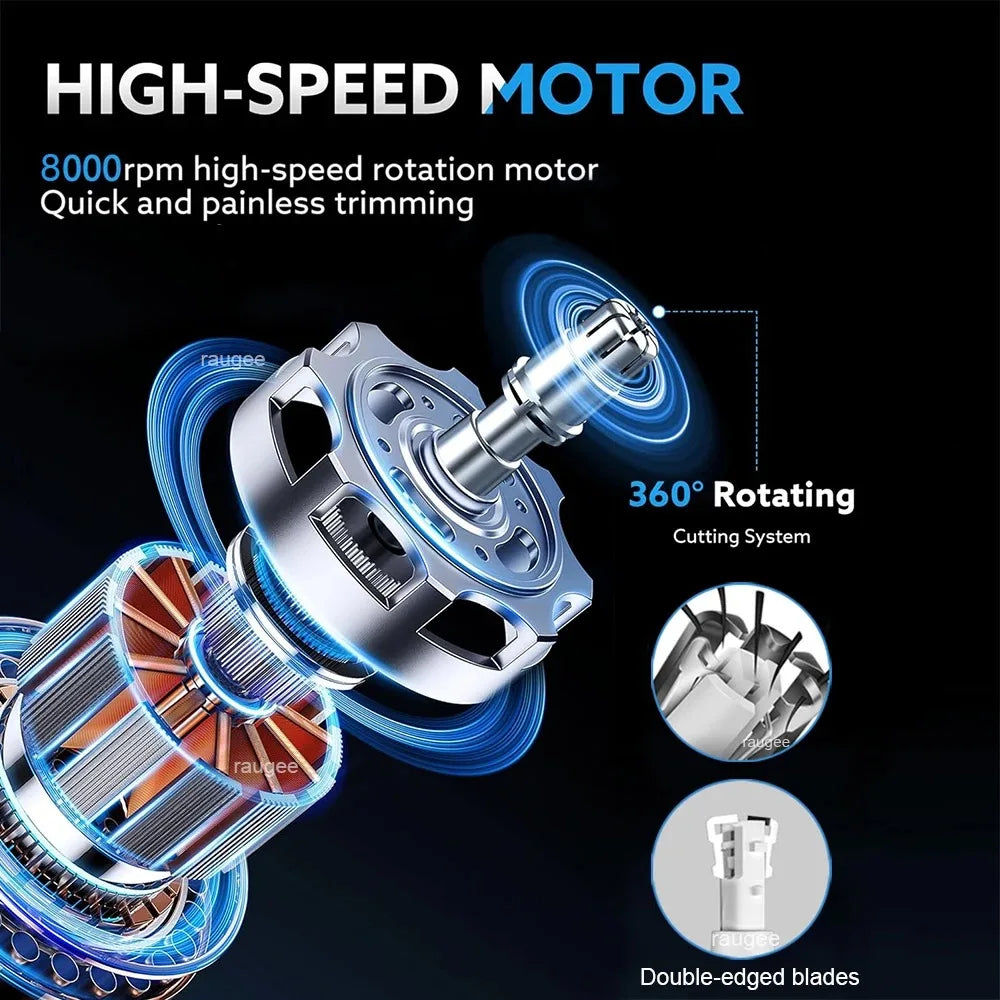 USB Rechargeable Nose & Ear Hair Trimmer - Waterproof Painless Grooming Tool for Men