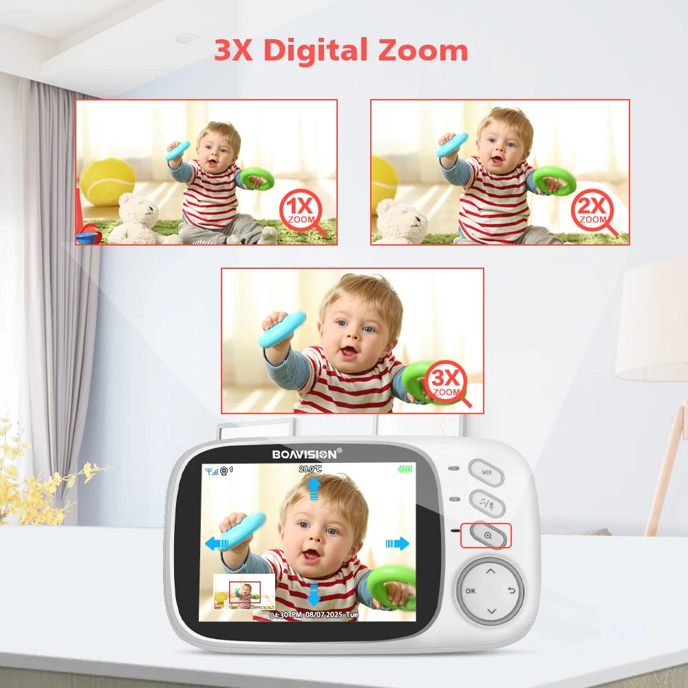 VB603 3.2" Wireless Video Baby Monitor - Night Vision, Two-Way Audio & Security Camera