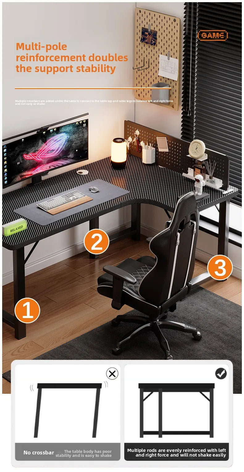 Premium Corner Computer Desk - Space-Saving Home Office Workstation