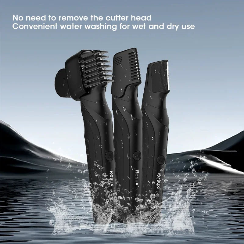 Electric Body Hair Trimmer for Men - Cordless Waterproof Groin & Body Groomer