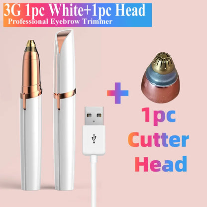 Electric Eyebrow Trimmer - Painless Portable Facial Hair Removal Tool for Women