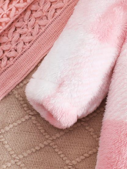 Baby Plaid Romper - Hooded Long Sleeve Plush Jumpsuit for Boys & Girls (3-24 Months)