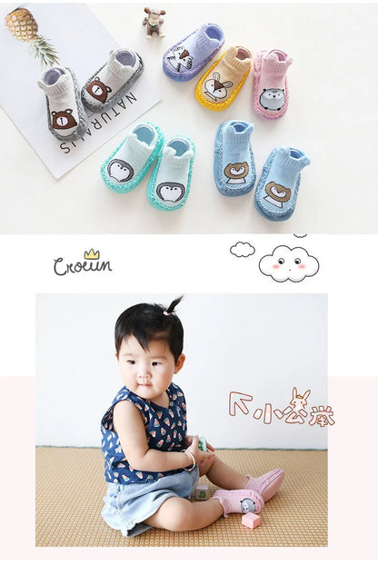 Baby Socks Slippers with Anti-Slip Rubber Soles - Indoor Shoes for Infants & Toddlers