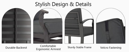 Aluminum Patio Furniture Set with Fire Pit Table