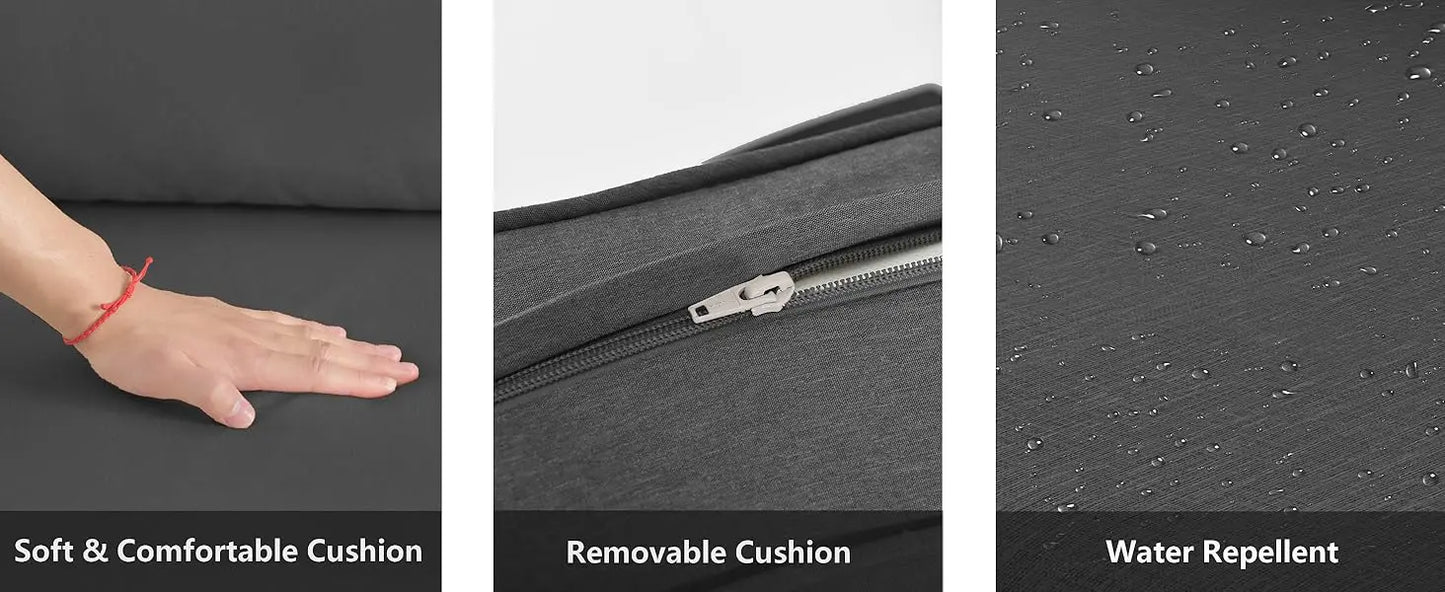 Aluminum Patio Furniture Set with Fire Pit Table