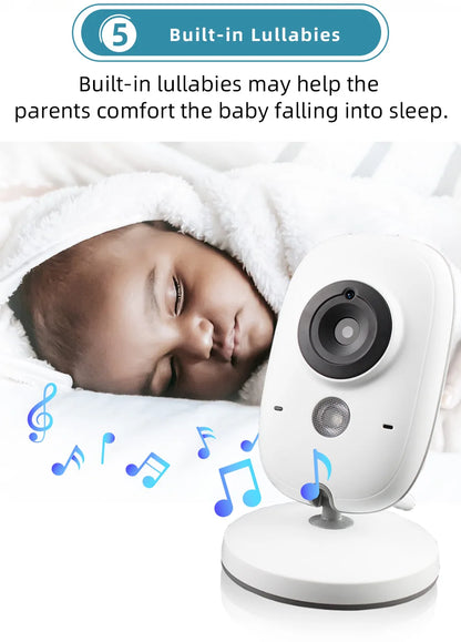 TakTark 3.2" Wireless Video Baby Monitor - Night Vision, Two-Way Audio & Temperature Monitor