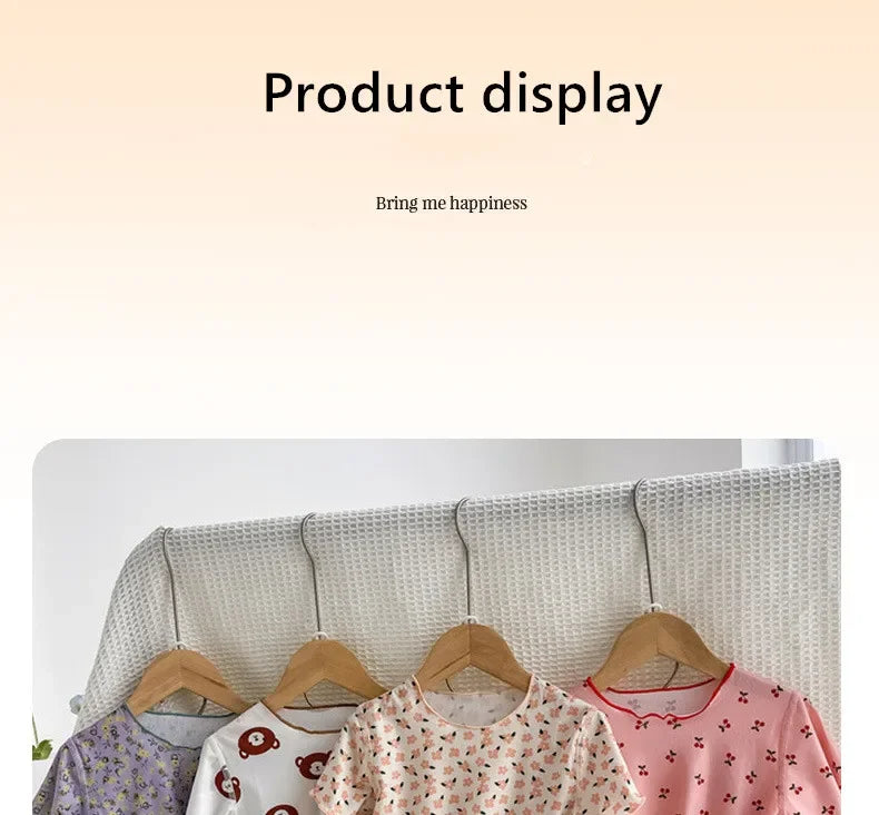 Summer Girls Loungewear Set - Floral Short Sleeve Top & Pants Pajamas (2-Piece)