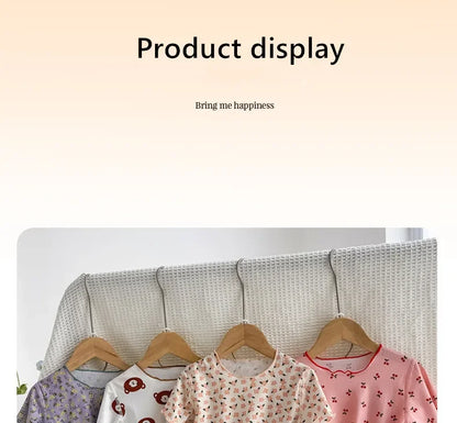 Summer Girls Loungewear Set - Floral Short Sleeve Top & Pants Pajamas (2-Piece)