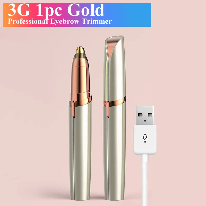 Electric Eyebrow Trimmer - Painless Portable Facial Hair Removal Tool for Women