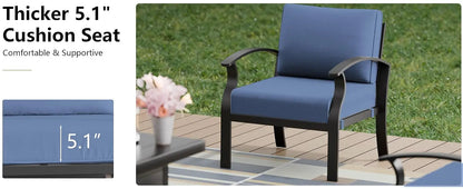 Aluminum Patio Furniture Set with Fire Pit Table