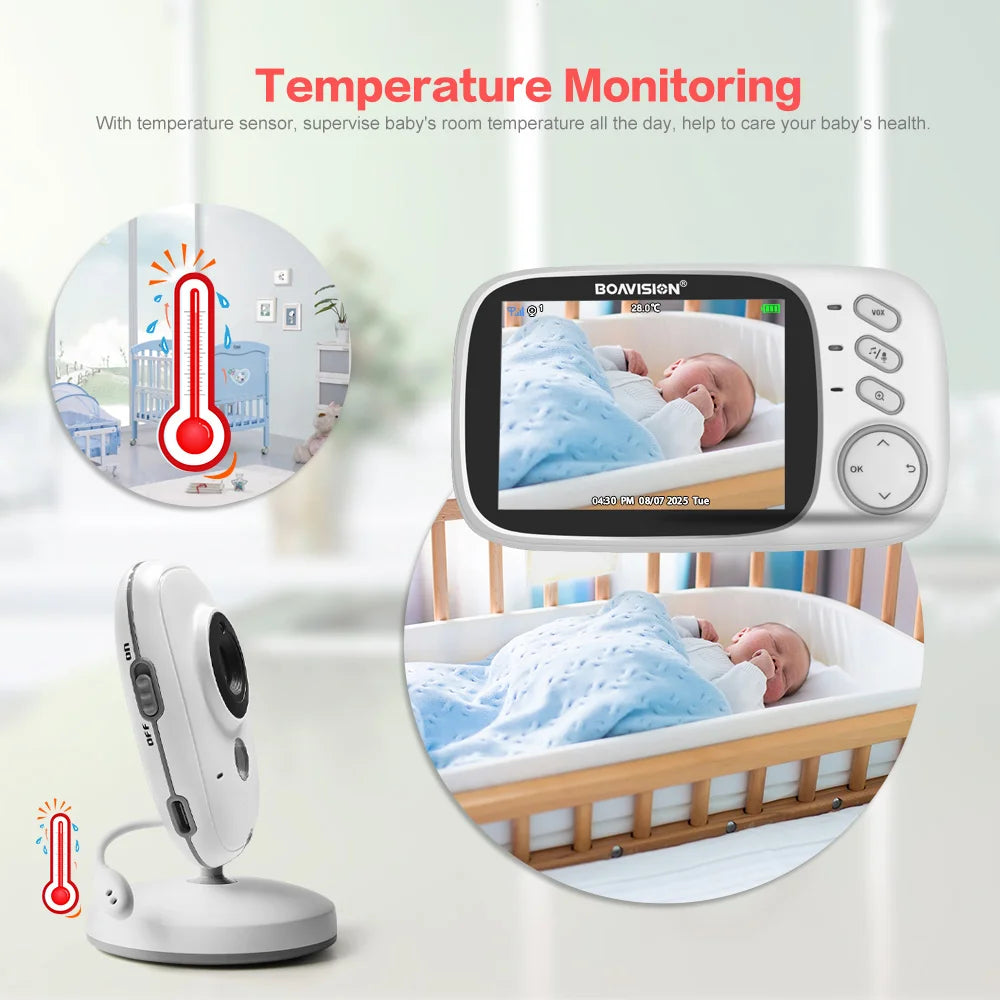 VB603 3.2" Wireless Video Baby Monitor - Night Vision, Two-Way Audio & Security Camera
