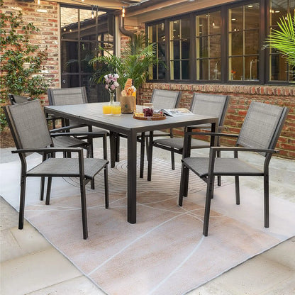 7 Piece Patio Dining Outdoor Furniture Set for Garden,