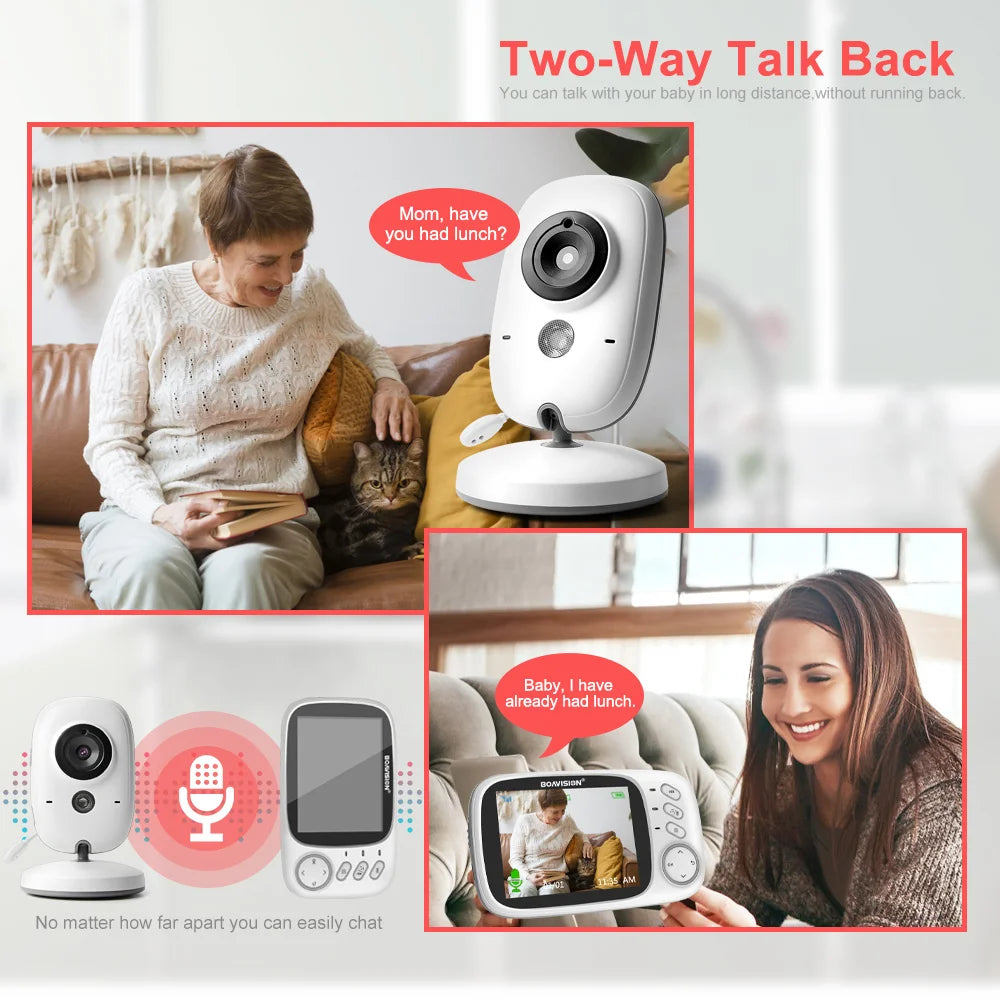 VB603 3.2" Wireless Video Baby Monitor - Night Vision, Two-Way Audio & Security Camera