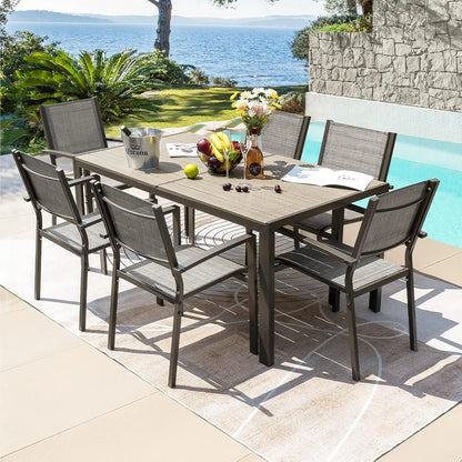 7 Piece Patio Dining Outdoor Furniture Set for Garden,
