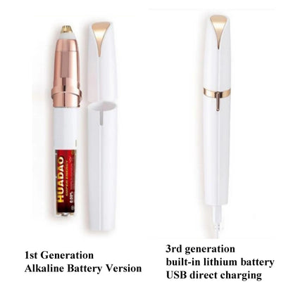 Electric Eyebrow Trimmer - Painless Portable Facial Hair Removal Tool for Women