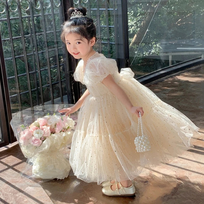 Summer Girls Princess Dress - Tulle Yarn Dress for Kids (Cute Sweet Temperament Style)